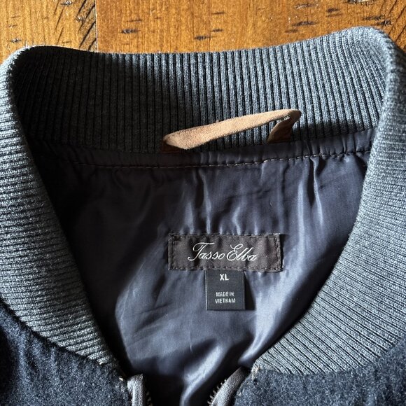 Tasso Ella Men’s XL Fall Jacket Tan Suade And Gray Wool - Picture 5 of 8